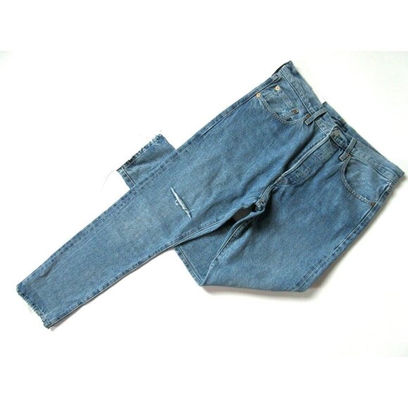 NWT Levi's Made & Crafted LMC 501 Taper Skinny in Pacific Blue Ripped Jeans 30 - Picture 3 of 10